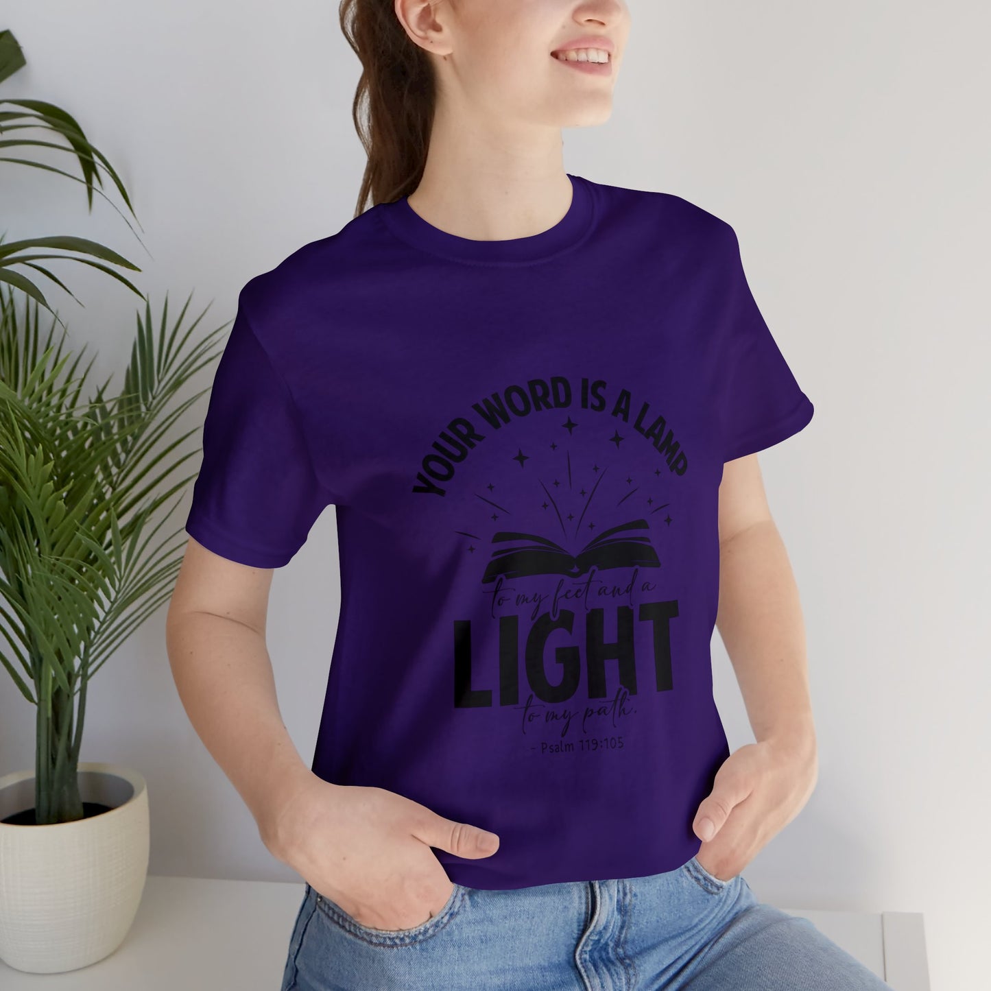 "Lamp to My Feet, Light to My Path" - Unisex Jersey Short Sleeve Tee