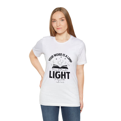 "Lamp to My Feet, Light to My Path" - Unisex Jersey Short Sleeve Tee