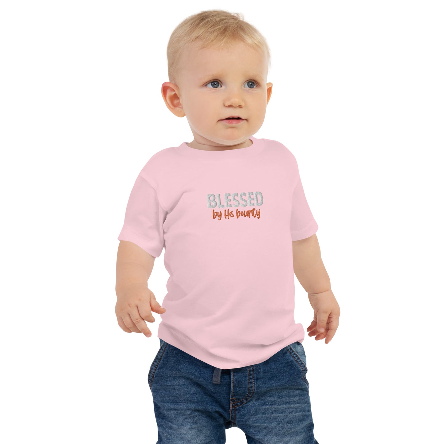 Baby Jersey Short Sleeve Tee - "Blessed by His bounty"