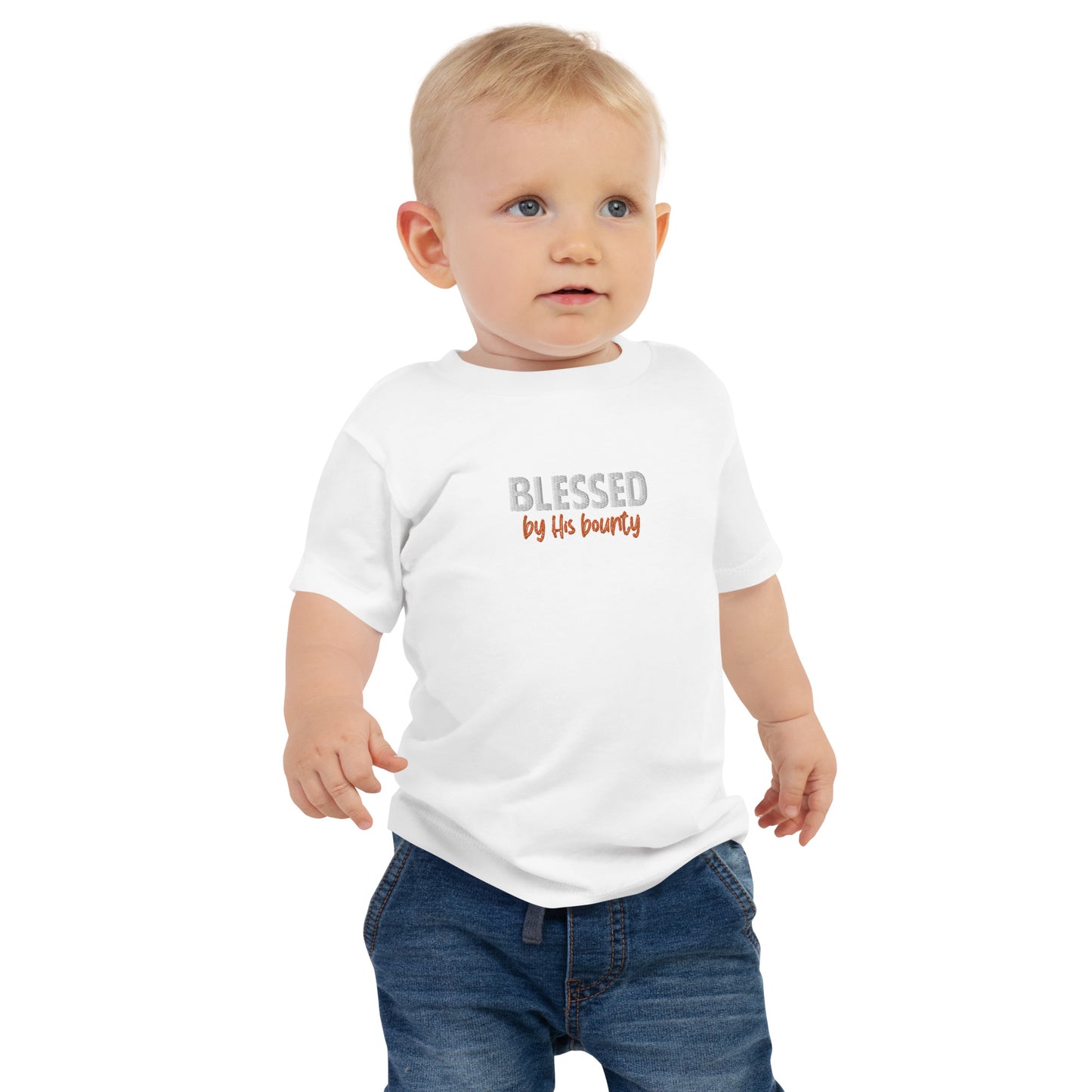 Baby Jersey Short Sleeve Tee - "Blessed by His bounty"