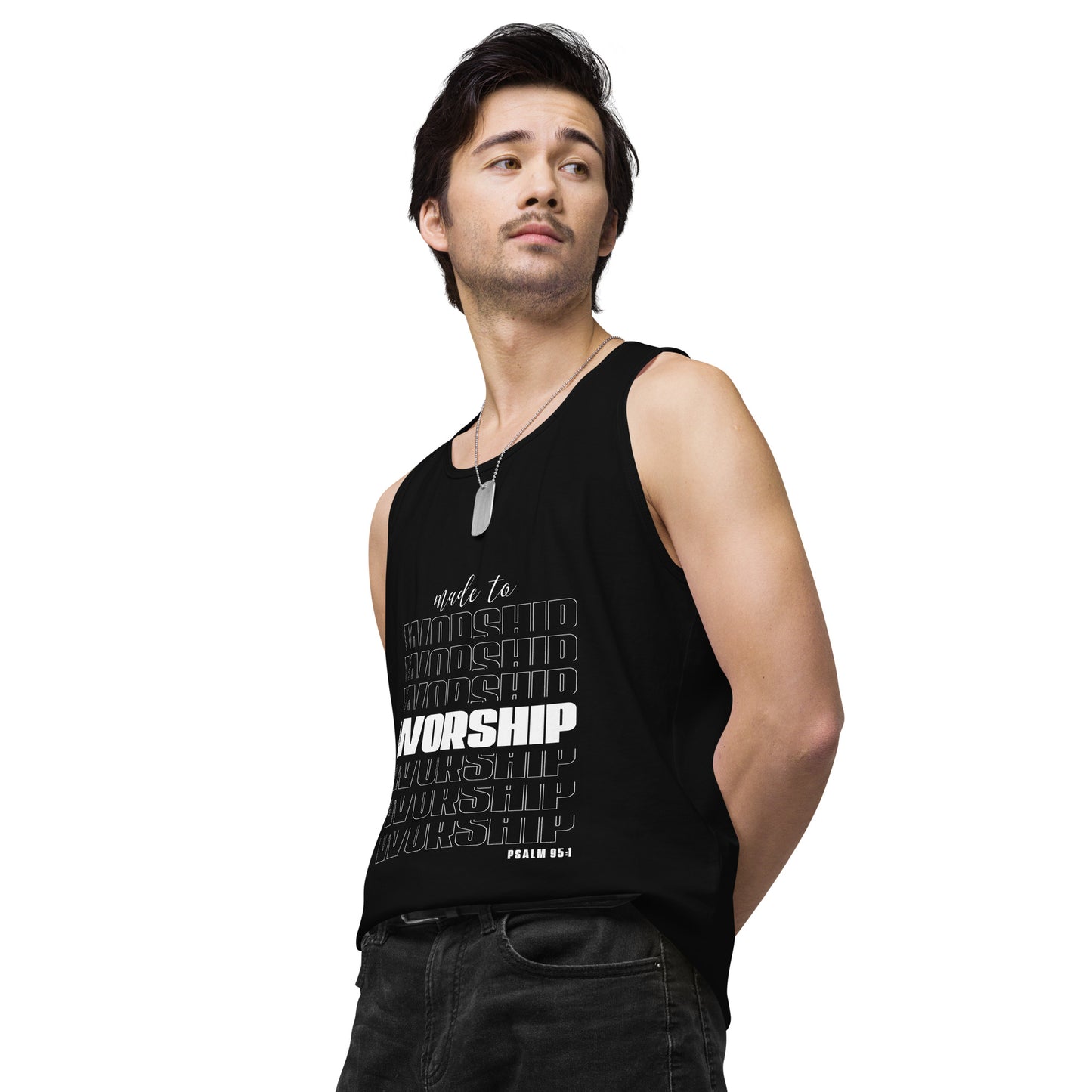 Made to worship Men’s premium tank top