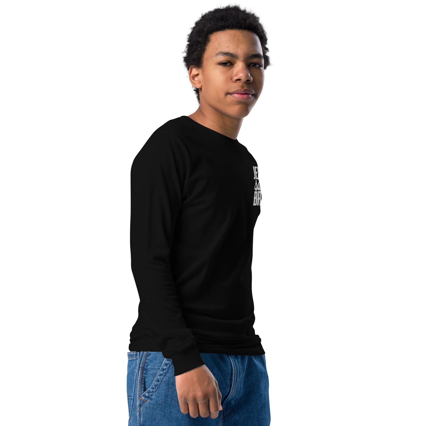 Youth long sleeve tee - "Jesus saves bro"