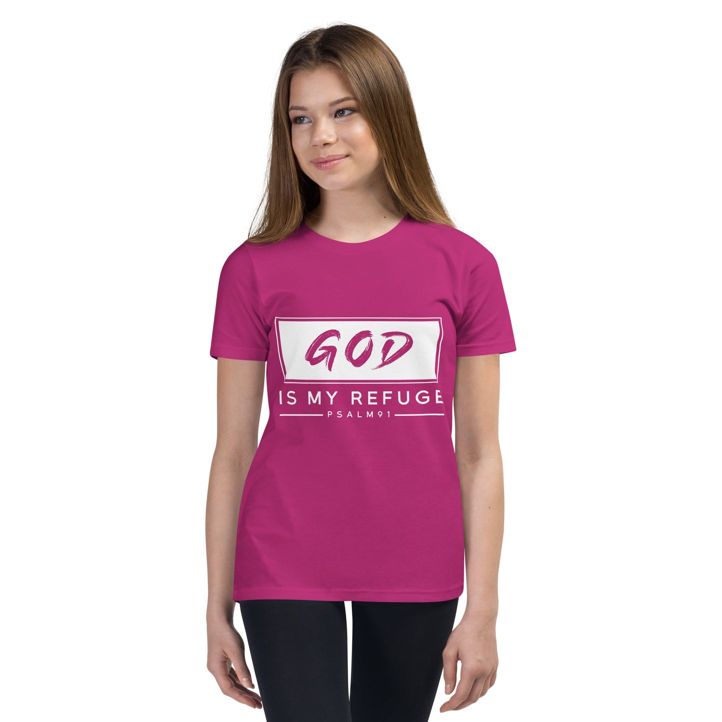 God is my refuge Youth Short Sleeve T-Shirt
