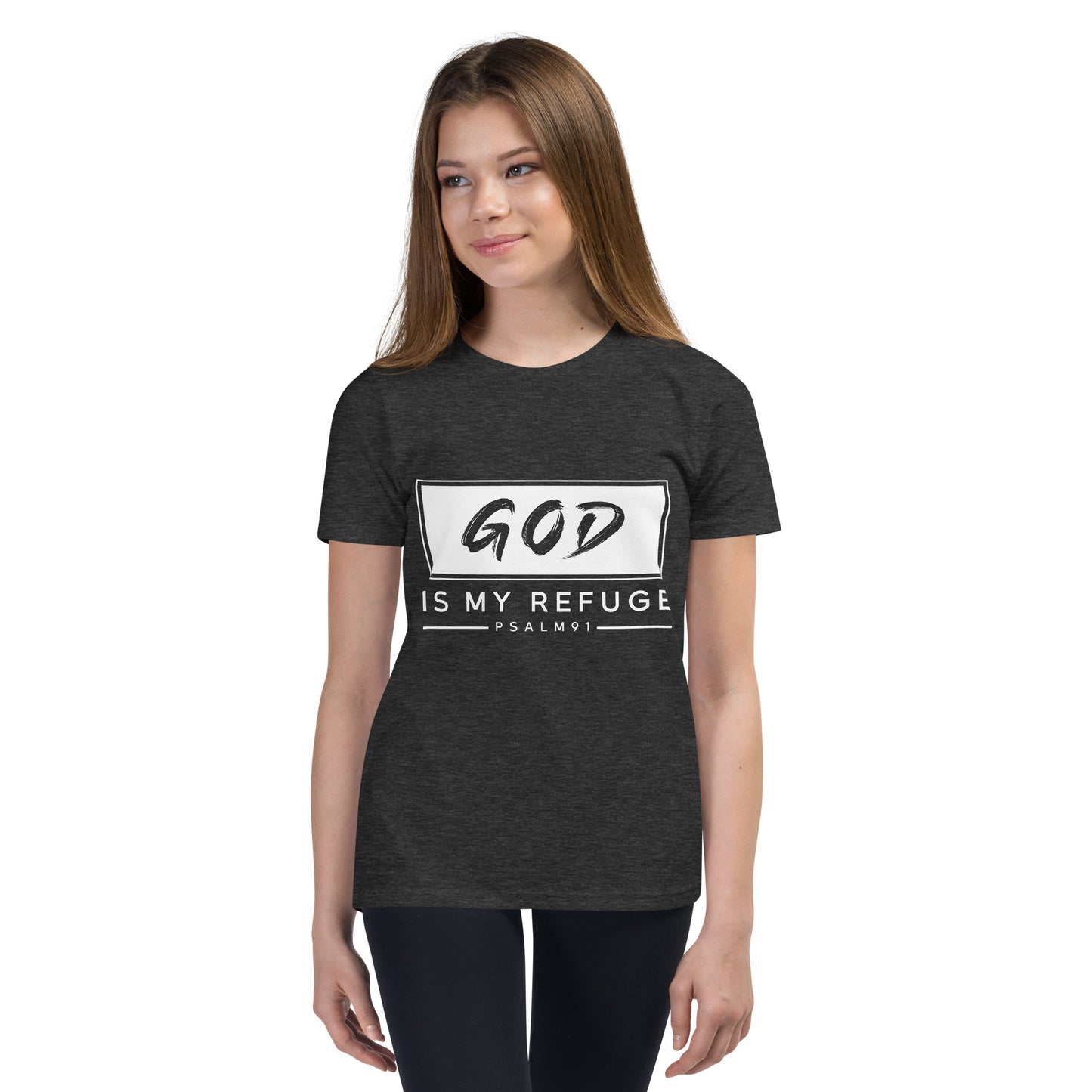 God is my refuge Youth Short Sleeve T-Shirt