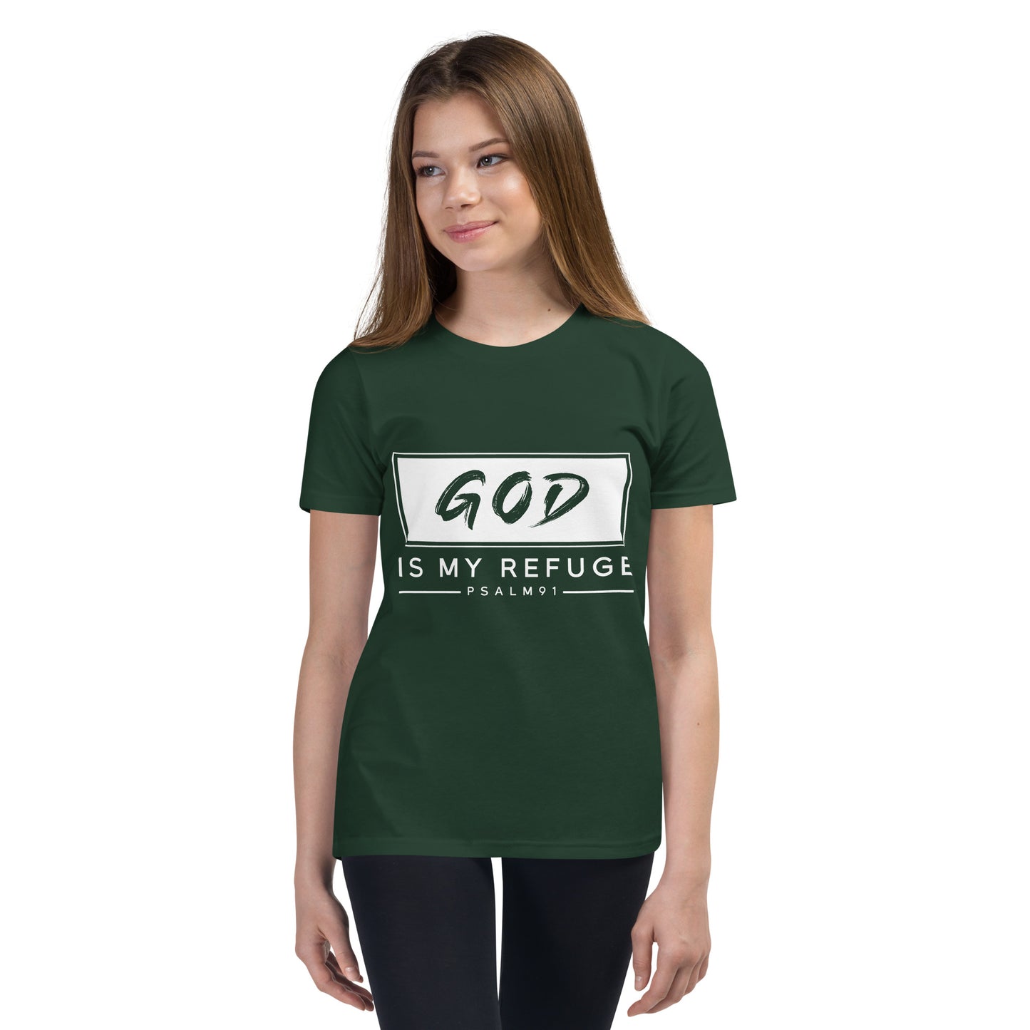 God is my refuge Youth Short Sleeve T-Shirt