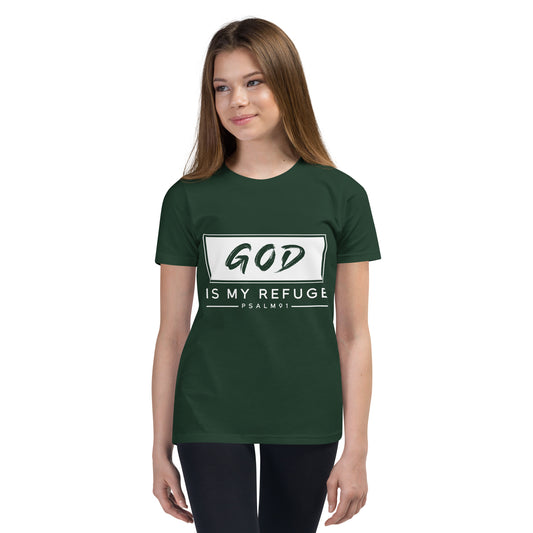 God is my refuge Youth Short Sleeve T-Shirt