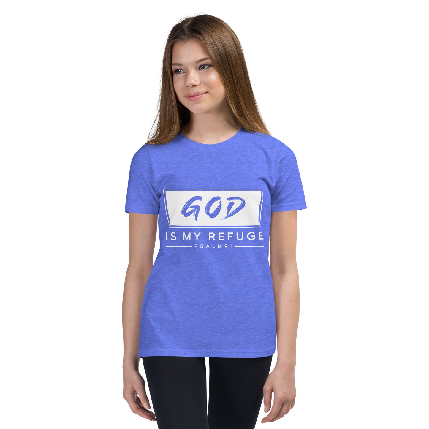 God is my refuge Youth Short Sleeve T-Shirt