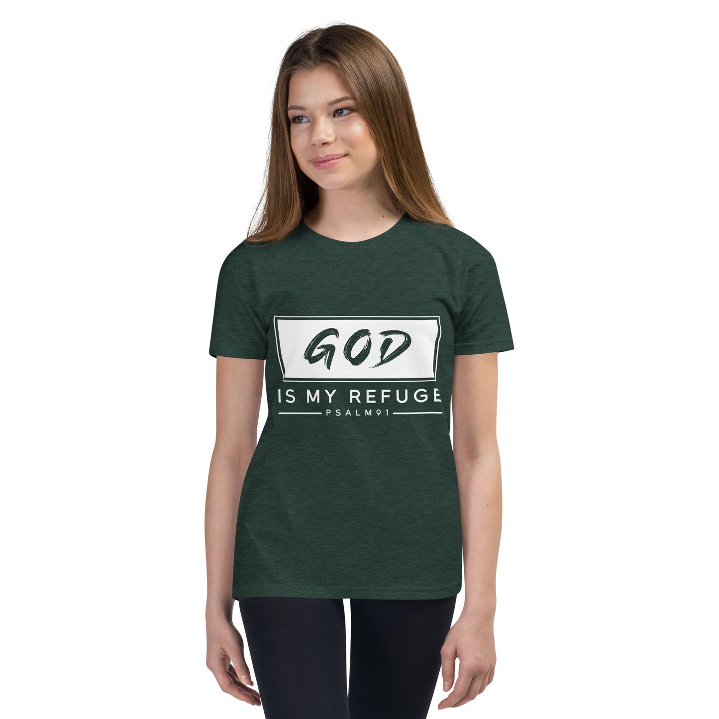 God is my refuge Youth Short Sleeve T-Shirt