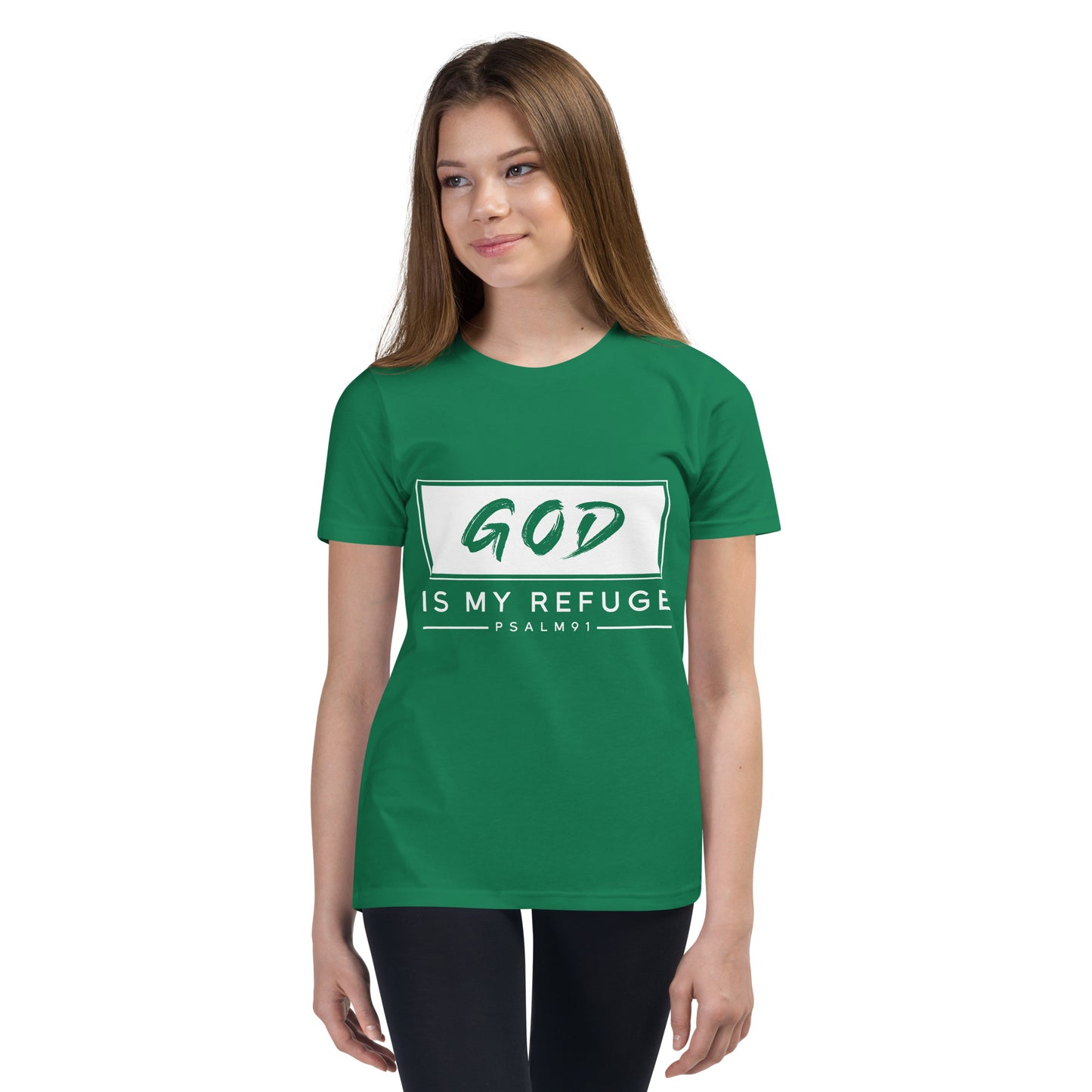God is my refuge Youth Short Sleeve T-Shirt