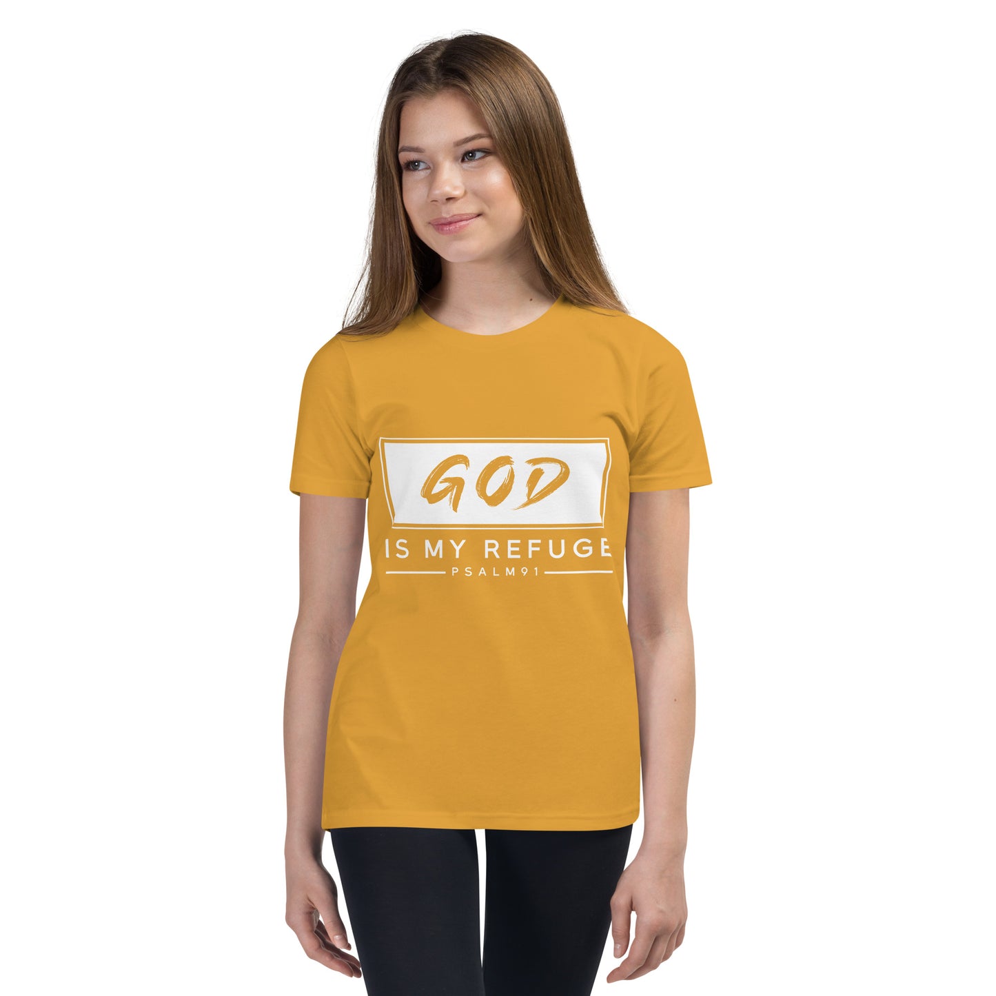 God is my refuge Youth Short Sleeve T-Shirt