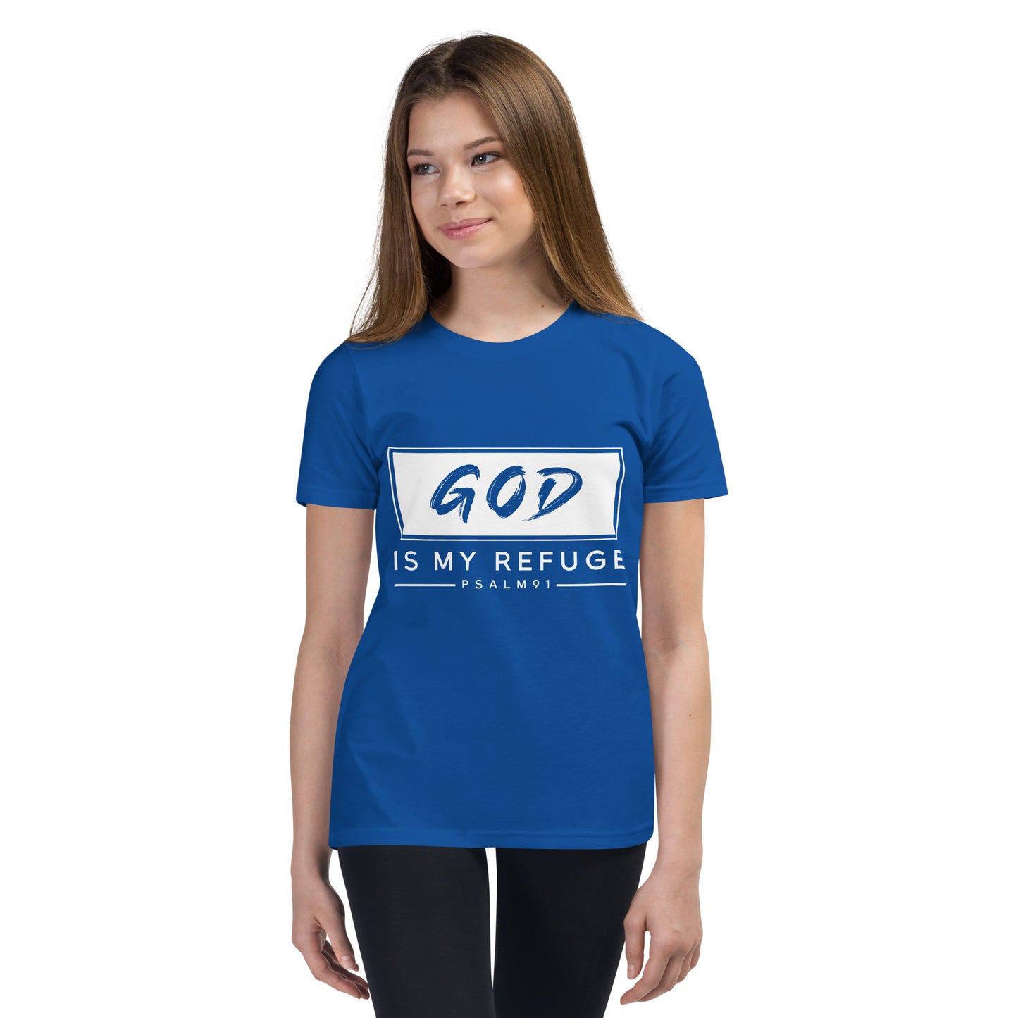 God is my refuge Youth Short Sleeve T-Shirt